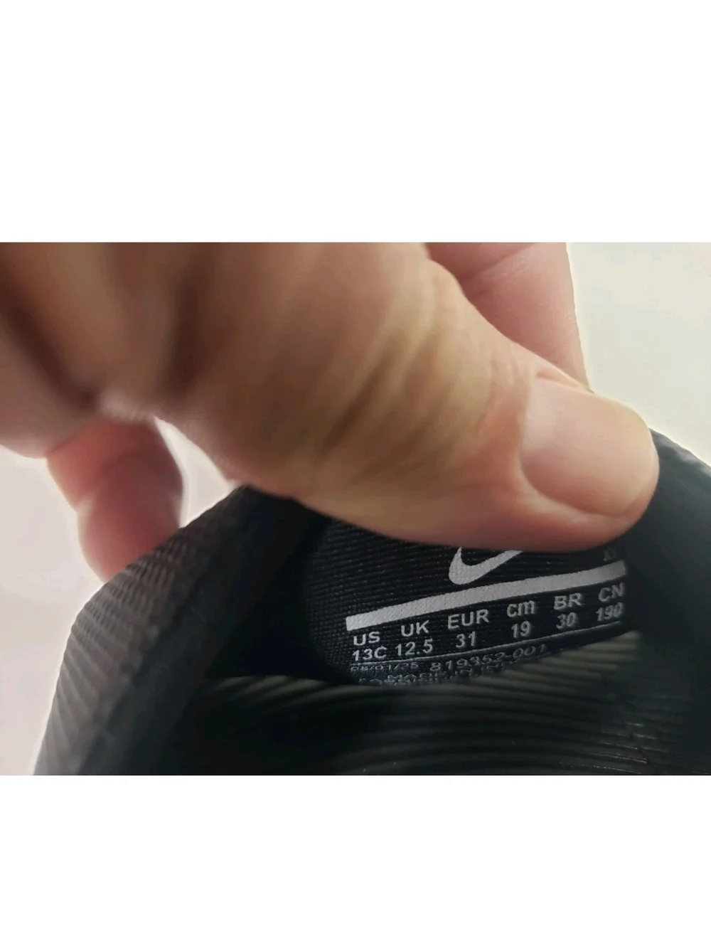 Nike Black Slide Sandals with White Swoosh - Kids Size 13c